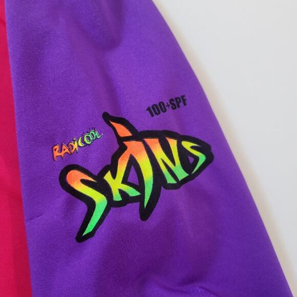 NWT Radicool Skinz Girl's Pink and Purple Rashguard Top SPF 100+ Size 2 - - - Picture 2 of 4